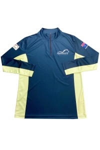 Design half chest zipper horse racing training suits Customized contrasting sweatshirts Australia Hot stamping logo men's horse racing training suits W223 detail view-2